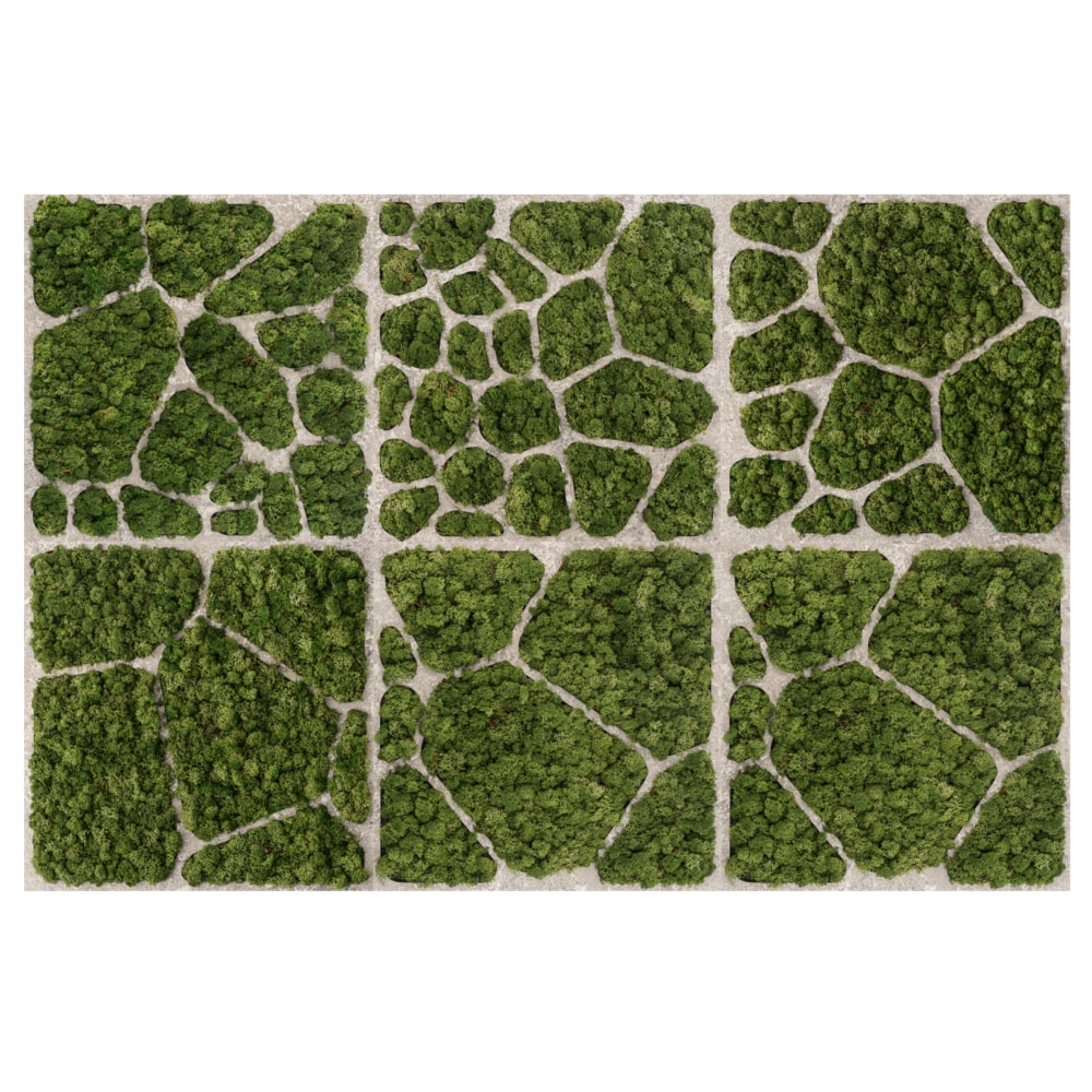 Dekoracja ścienna z naturalnego mchu oraz betonu, w rozmiarze 150×100 cm | CELL #61 - zdjęcie od OVO - Homebook