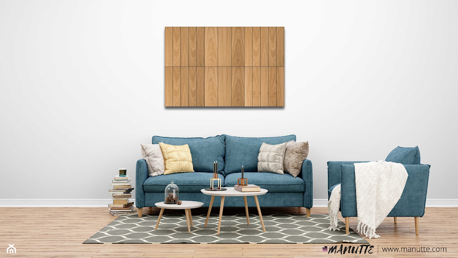 Panel ścienny z forniru drewnianego, w rozmiarze 150×100 cm | TAVOLE #61 - zdjęcie od OVO - Homebook