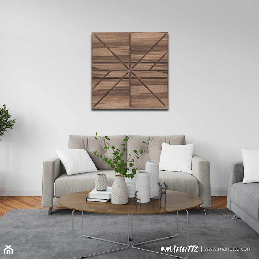 Dekoracja ścienna z laminatu – drewno, w rozmiarze 100×100 cm | KANO #41 - zdjęcie od OVO
