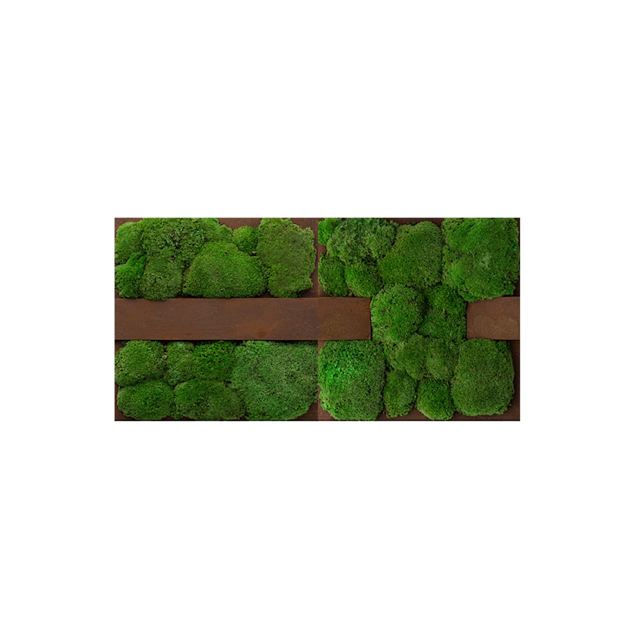 Panel ścienny z naturalnego mchu oraz rdzy, w rozmiarze 100×50 cm | BLINK #21 - zdjęcie od OVO