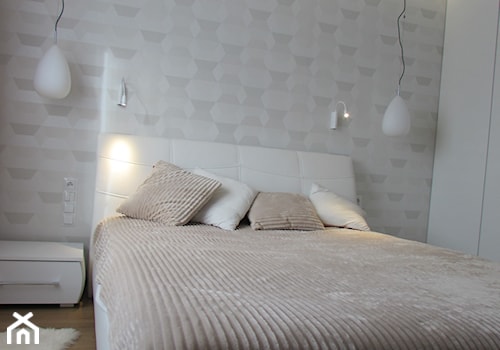 MIESZKANIE NA 5 - Mała szara sypialnia, styl nowoczesny - zdjęcie od 4DSGN ARCHITEKTURA WNĘTRZ