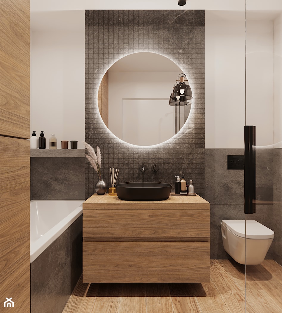 Beskidzka - Średnia bez okna łazienka, styl minimalistyczny - zdjęcie od Łukaszewicz Studio - Homebook