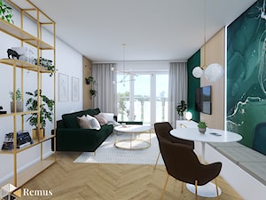Zielono złota oaza - Salon, styl nowoczesny - zdjęcie od Remus Studio Design
