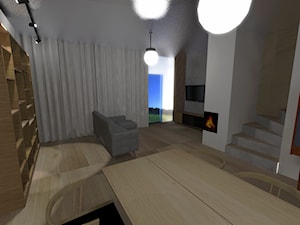 Dom szeregowy w Karwianach - Salon, styl nowoczesny - zdjęcie od Moie Studio - Autorskie studio projektowania wnętrz