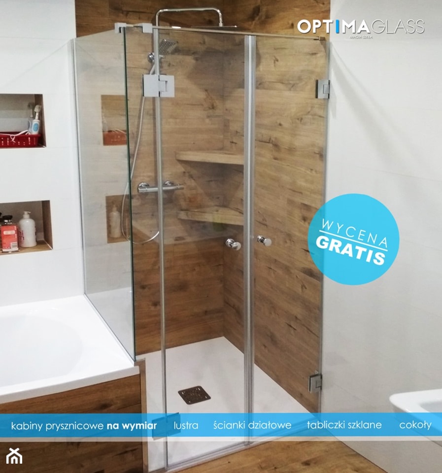 optimaglass zabudowy prysznicowe kabiny na wymiar lustra walk'in - zdjęcie od GRUPA LP decoeco optimaglass decobel - Homebook