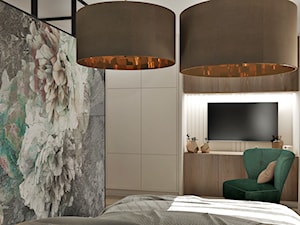 Projekt sypialni - Sypialnia, styl industrialny - zdjęcie od Żeromska Projektowanie wnętrz