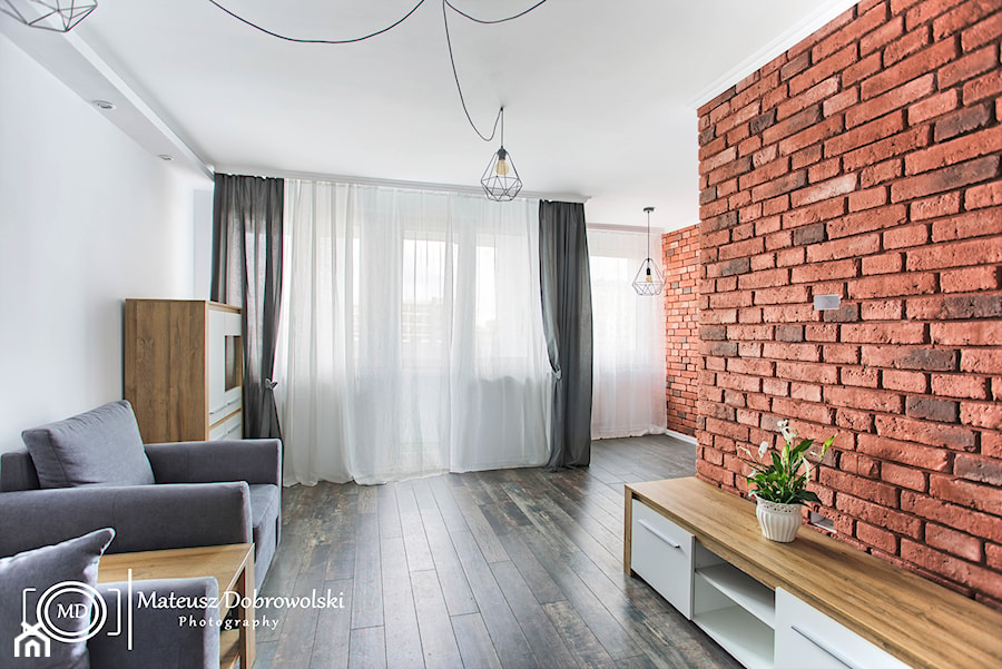 mieszkanie w stylu industrialnym salon - zdjęcie od Mateusz Dobrowolski Fotografia