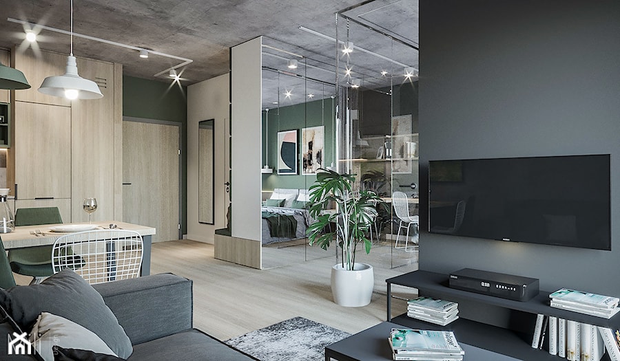 Mieszkanie na Pradze Północ - Salon, styl nowoczesny - zdjęcie od Mili Design