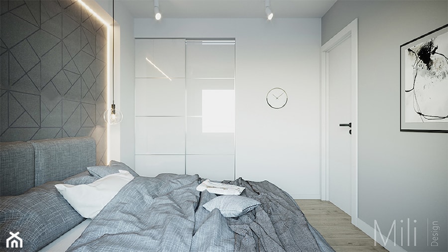 Mieszkanie Bielany - Sypialnia, styl nowoczesny - zdjęcie od Mili Design