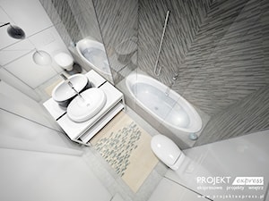 Łazienka z wanną i tematycznym dywanikiem - marynistyczny styl, morski - zdjęcie od PROJEKT express