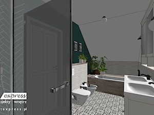 Komfortowa łazienka na poddaszu - 8,5 mkw - dwie umywalki, wanna, prysznic, bidet, wc - zdjęcie od PROJEKT express