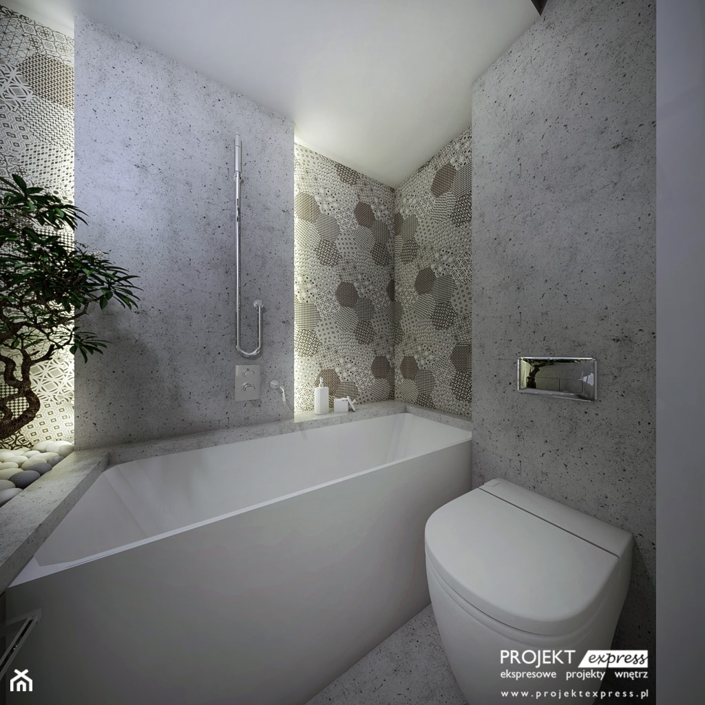 Mała łazienka w wanną - powierzchnia 2,8 mkw - zdjęcie od PROJEKT express - Homebook