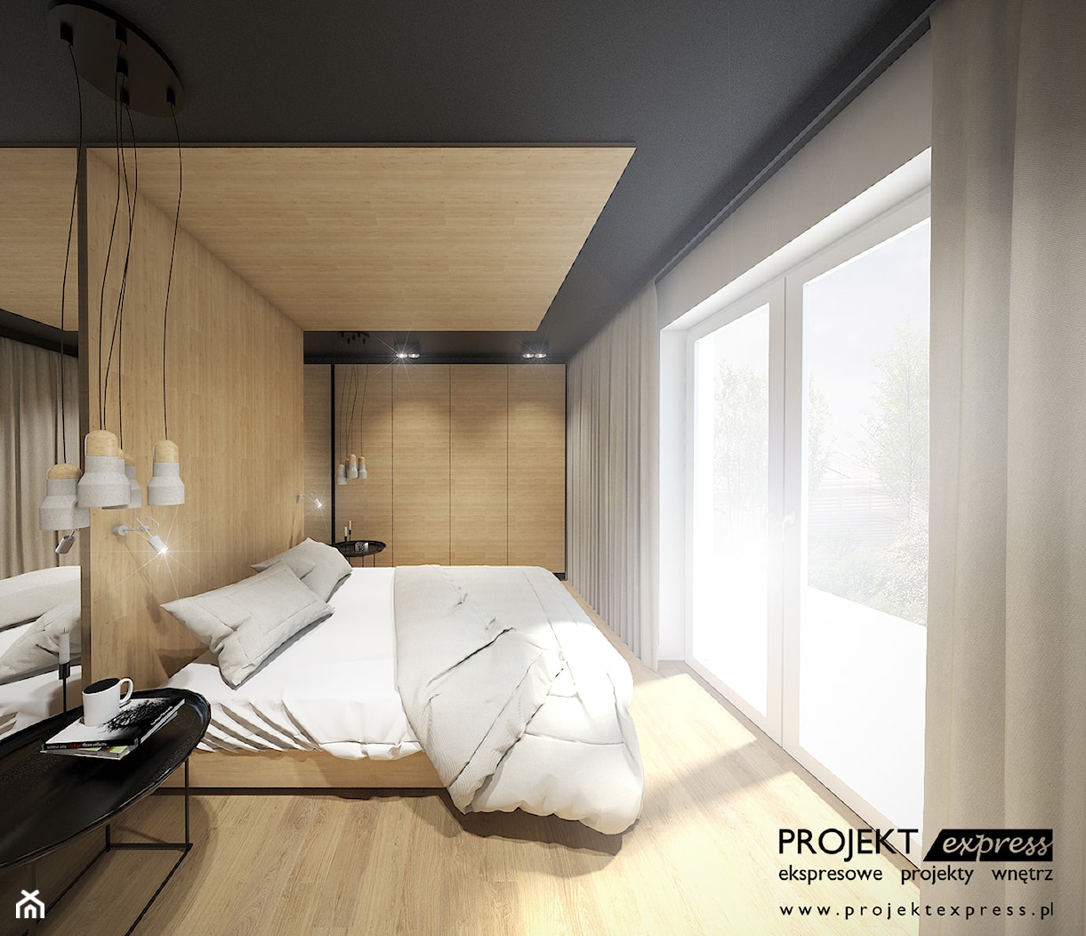 Łóżko z nowoczesnym baldachimem - zdjęcie od PROJEKT express - Homebook