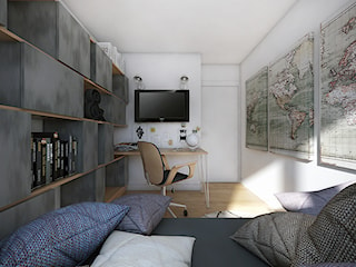 Małe domowe biuro na poddaszu - Home Office - w stylu nowoczesnym, tylko 7 mkw!