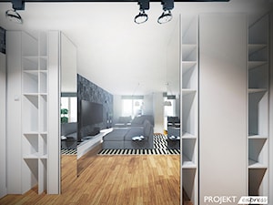 Strefa dzienna mieszkania w bloku - salon i korytarz - 31 mkw - zdjęcie od PROJEKT express