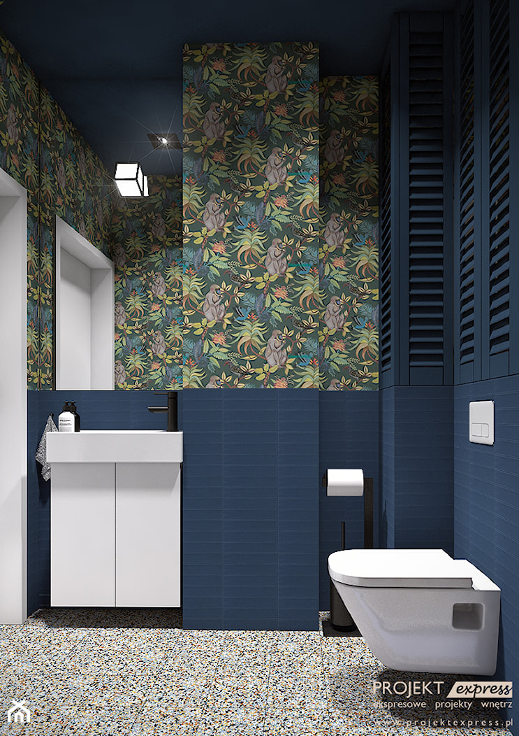 Toaleta z efektowną tapetą - zdjęcie od PROJEKT express - Homebook