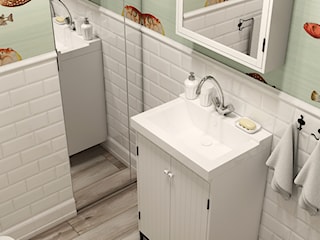 Mała łazienka w stylu Hampton - 2,6 mkw