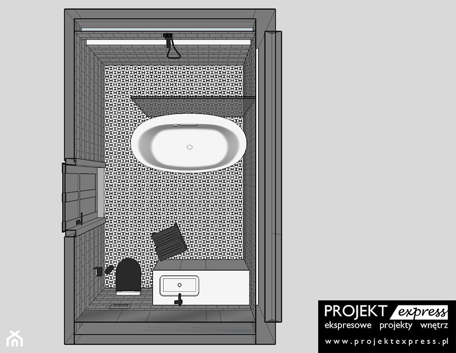Łazienka w stylu soft loft i konsekwentny minimalizm - 8 mkw - zdjęcie od PROJEKT express