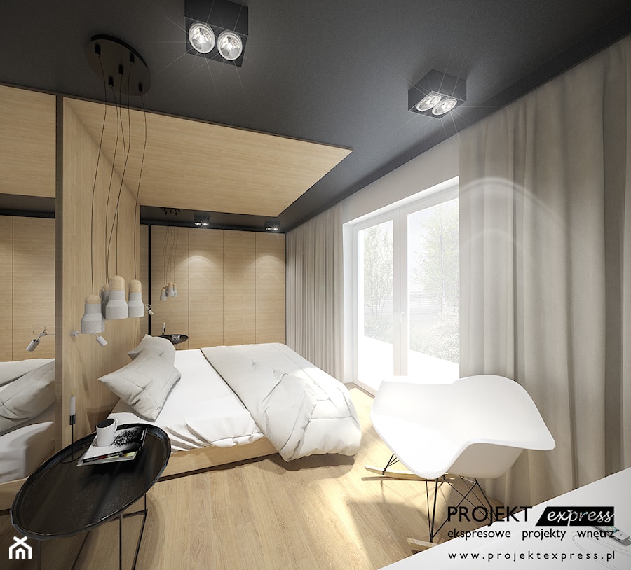 Łóżko z nowoczesnym baldachimem - zdjęcie od PROJEKT express