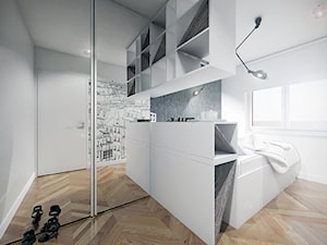 Nowoczesne mieszkanie z jodełką - 39 mkw - Sypialnia, styl nowoczesny - zdjęcie od PROJEKT express