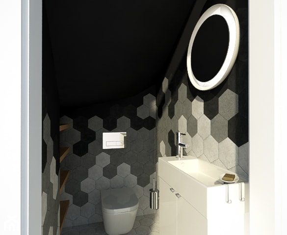 Toaleta 1,7 mkw - pod schodami, w dwóch wersjach - klasyczna vs. nowoczesna