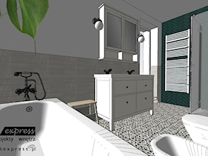 Komfortowa łazienka na poddaszu - 8,5 mkw - dwie umywalki, wanna, prysznic, bidet, wc - zdjęcie od PROJEKT express