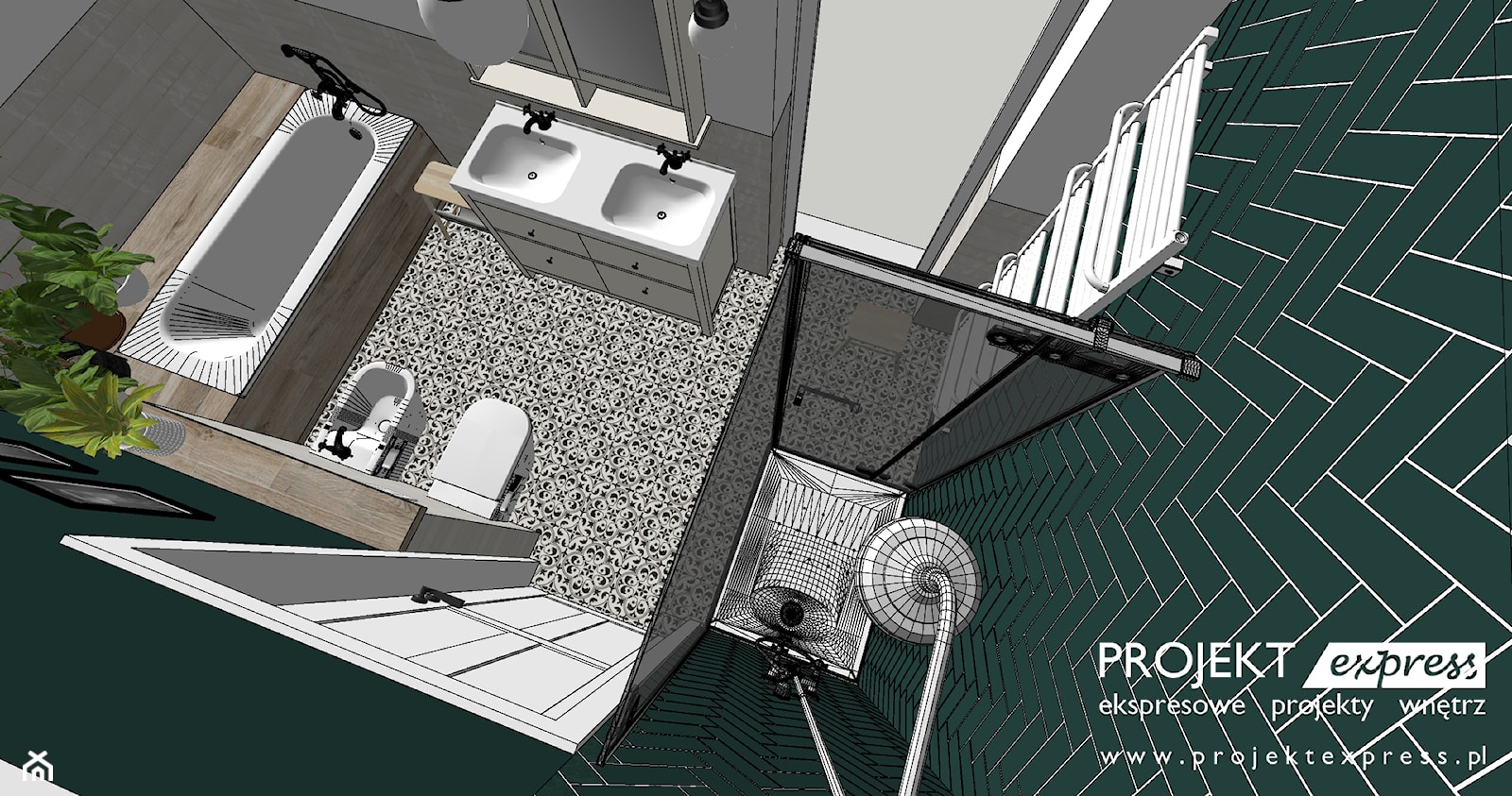 Komfortowa łazienka na poddaszu - 8,5 mkw - dwie umywalki, wanna, prysznic, bidet, wc - zdjęcie od PROJEKT express - Homebook