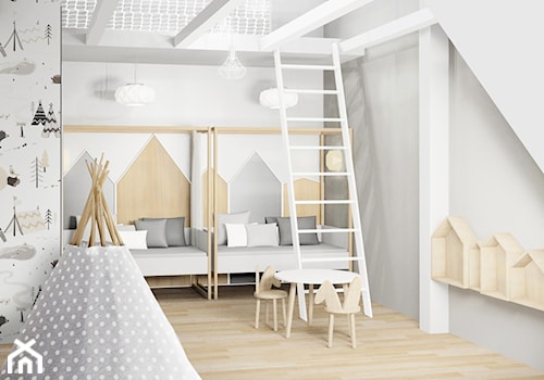 wnętrza w domu tradycyjnym - Pokój dziecka, styl skandynawski - zdjęcie od Architekci