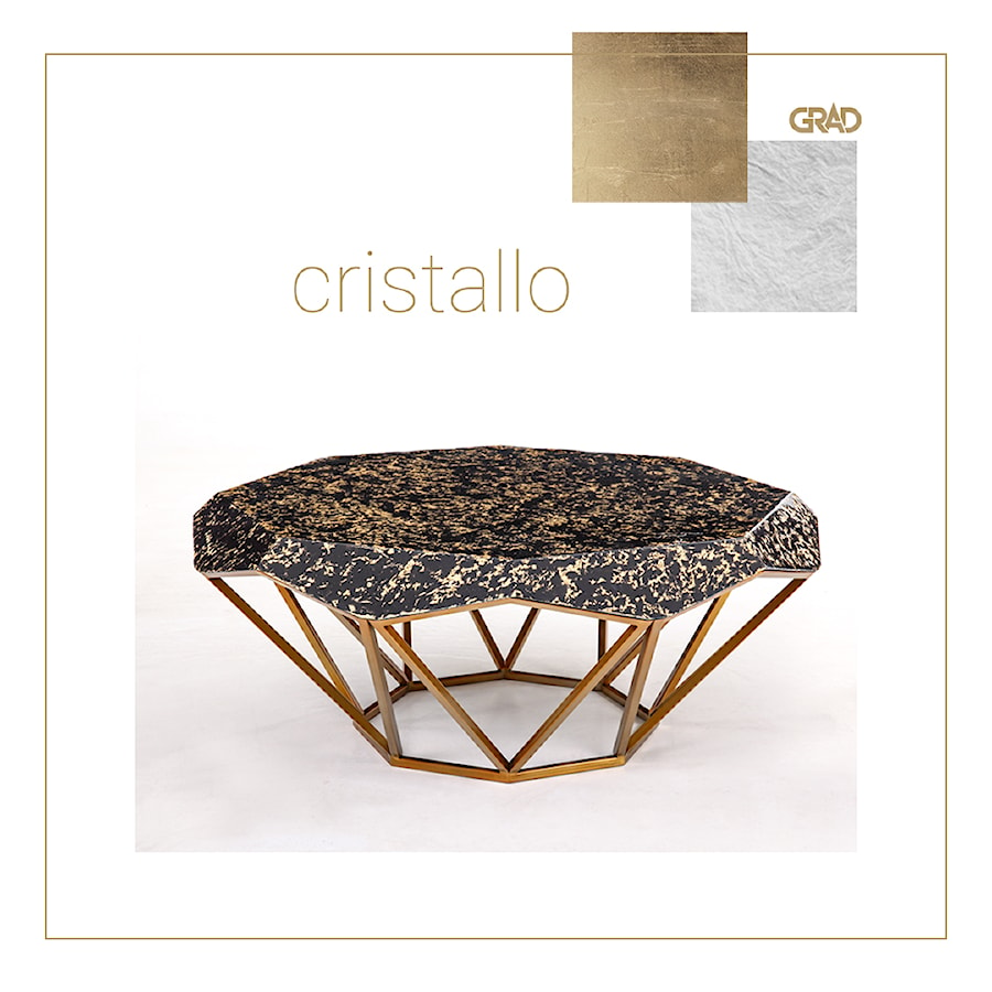 Stolik kawowy Cristallo - złoto czarny - zdjęcie od Grad Design