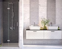 Szafki łazienkowe Besco Floo - Średnia z dwoma umywalkami łazienka, styl tradycyjny - zdjęcie od Besco_eu - Homebook