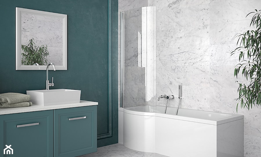Besco Inspiro - Średnia bez okna z marmurową podłogą łazienka, styl tradycyjny - zdjęcie od Besco_eu
