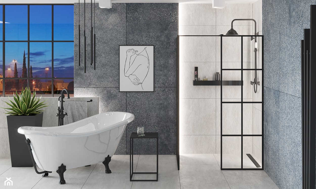 Besco Otylia - Duża łazienka z oknem, styl industrialny - zdjęcie od Besco_eu - Homebook
