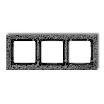KARLIK Ramka uniwersalna potrójna - beton (ramka: antracytowa; spód: czarny)