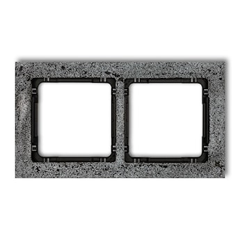KARLIK Ramka uniwersalna podwójna - beton (ramka: antracytowa; spód: czarny)