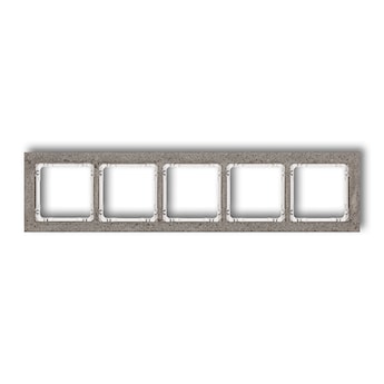 KARLIK Ramka uniwersalna pięciokrotna - beton (ramka: ciemnoszary; spód: biały)
