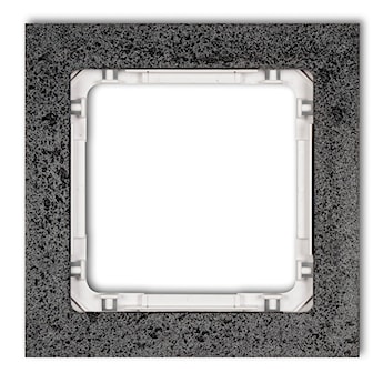 KARLIK Ramka uniwersalna pojedyncza - beton (ramka: antracytowa; spód: biały)