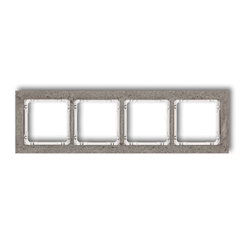 KARLIK Ramka uniwersalna poczwórna - beton (ramka: ciemnoszary; spód: biały)