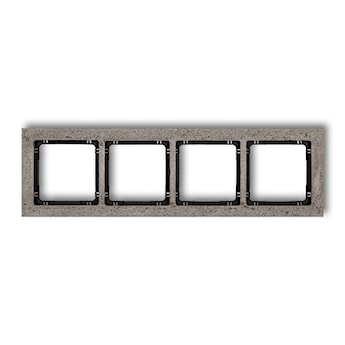 KARLIK Ramka uniwersalna poczwórna - beton (ramka: ciemnoszary; spód: czarny)