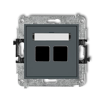 KARLIK Mechanizm gniazda multimedialnego podwójnego bez modułu (standard Keystone)