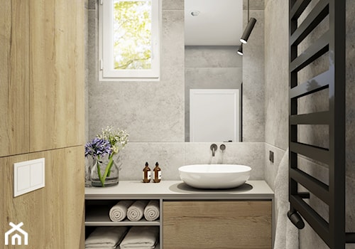Niewielka łazienka dla gości w domu jednorodzinnym. - zdjęcie od COME HOME architects
