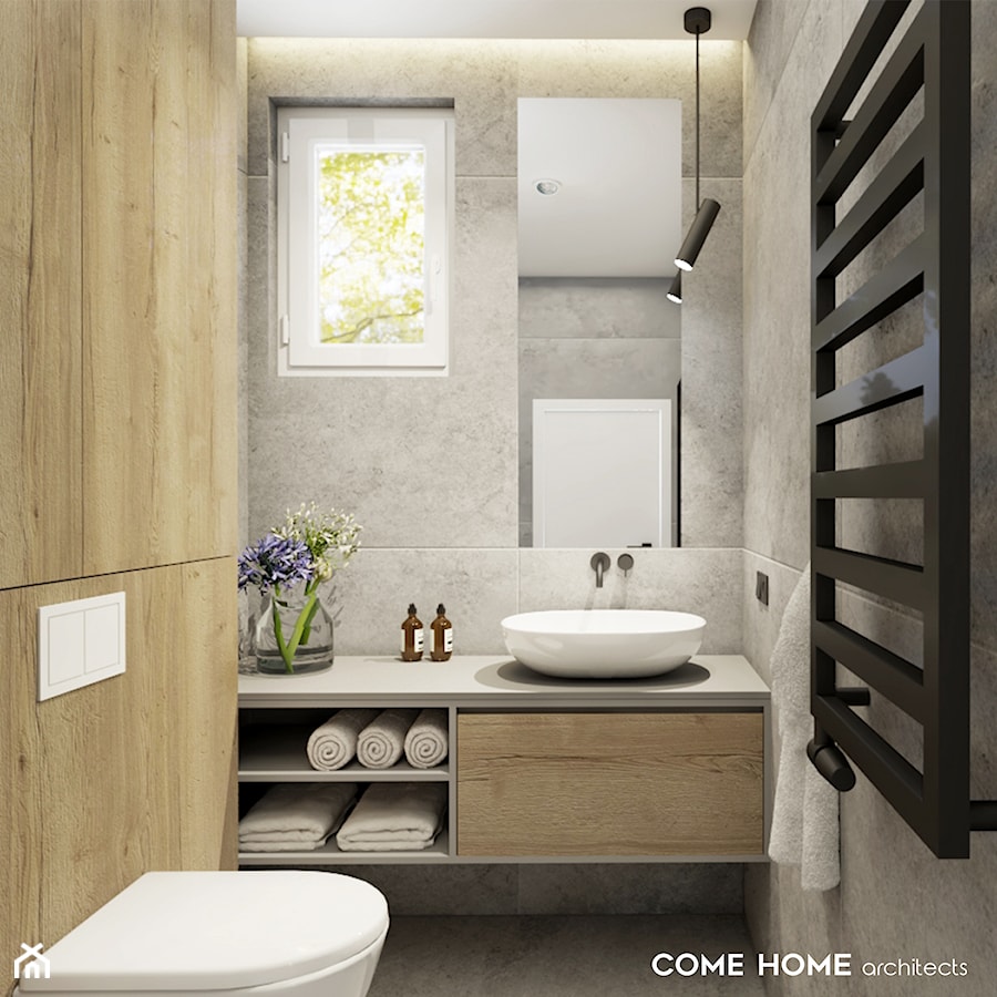 Niewielka łazienka dla gości w domu jednorodzinnym. - zdjęcie od COME HOME architects