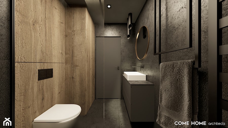 Łazienka w ciemnych kolorach. - zdjęcie od COME HOME architects