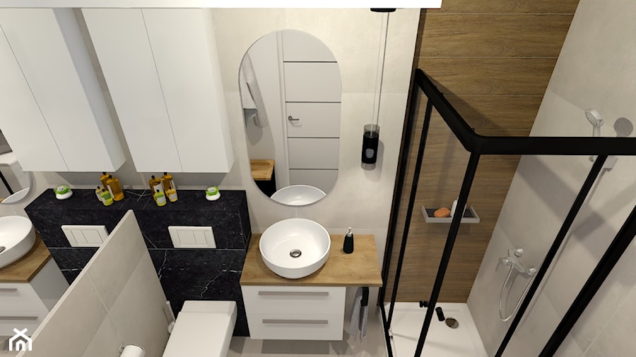 Mała łazienka w bloku - zdjęcie od U4B Design Karolina Bonk