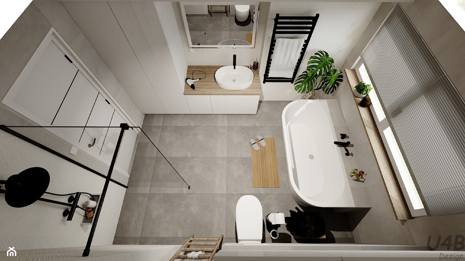 Łazienka z wanną i prysznicem - zdjęcie od U4B Design Karolina Bonk - Homebook