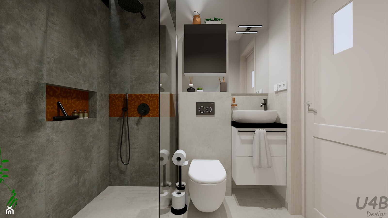 Mała łazienka w domu - zdjęcie od U4B Design Karolina Bonk - Homebook