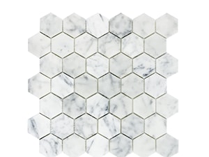 MOZAIKA HEXAGON Z WŁOSKIEGO MARMURU CARRARA