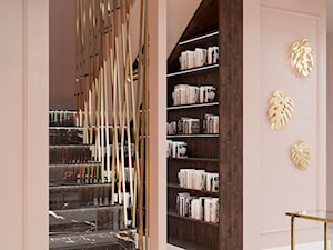 Schody i biblioteka pod nimi, projekt Milchina Design - zdjęcie od Milchina Design