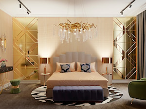 Sypialnia z panelami lustrzanymi - zdjęcie od Milchina Design