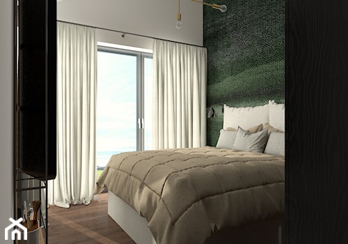 Sypialnia dużym przeszkleniem - zdjęcie od Projektowanie wnętrz Dobry Plan