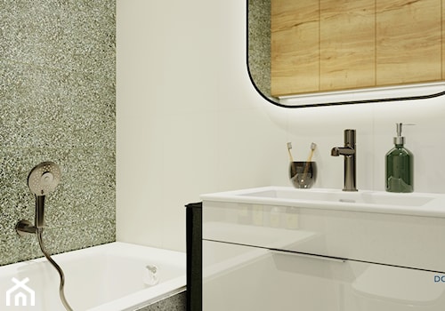 Łazienka z zielonym lastryko - zdjęcie od Projektowanie wnętrz Dobry Plan